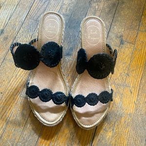 Jack Rogers Black Wedges